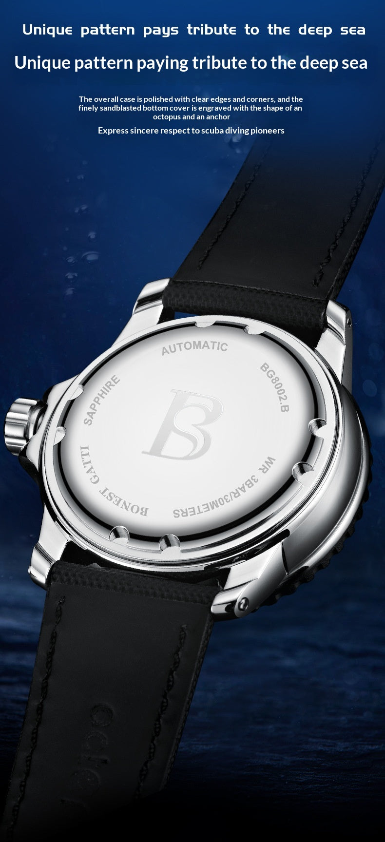 BONEST GATTI professional diving watch with fashion stylish for Men