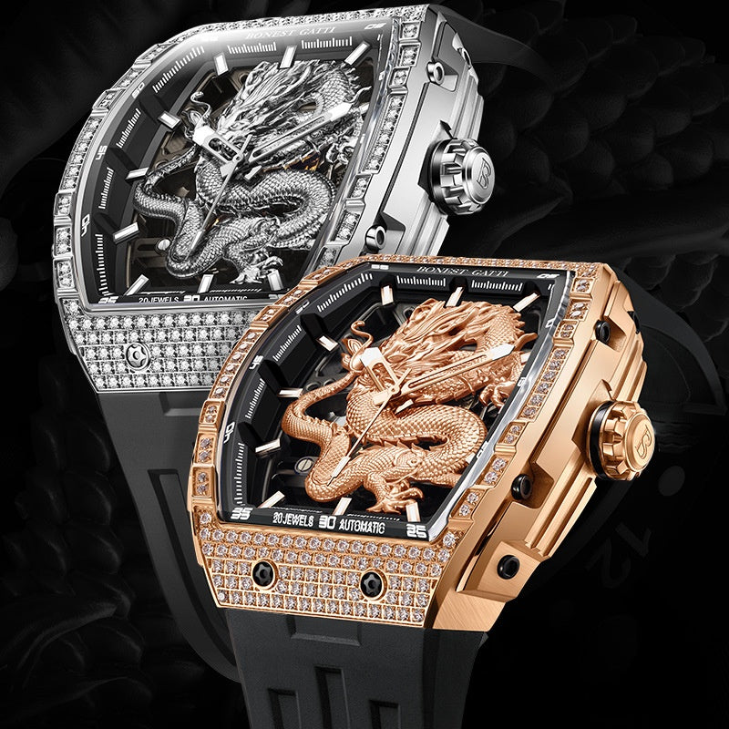 Bonest Gatti Dragon Dial Design  Mechanical engineering Fashion and Luxury watch for Man