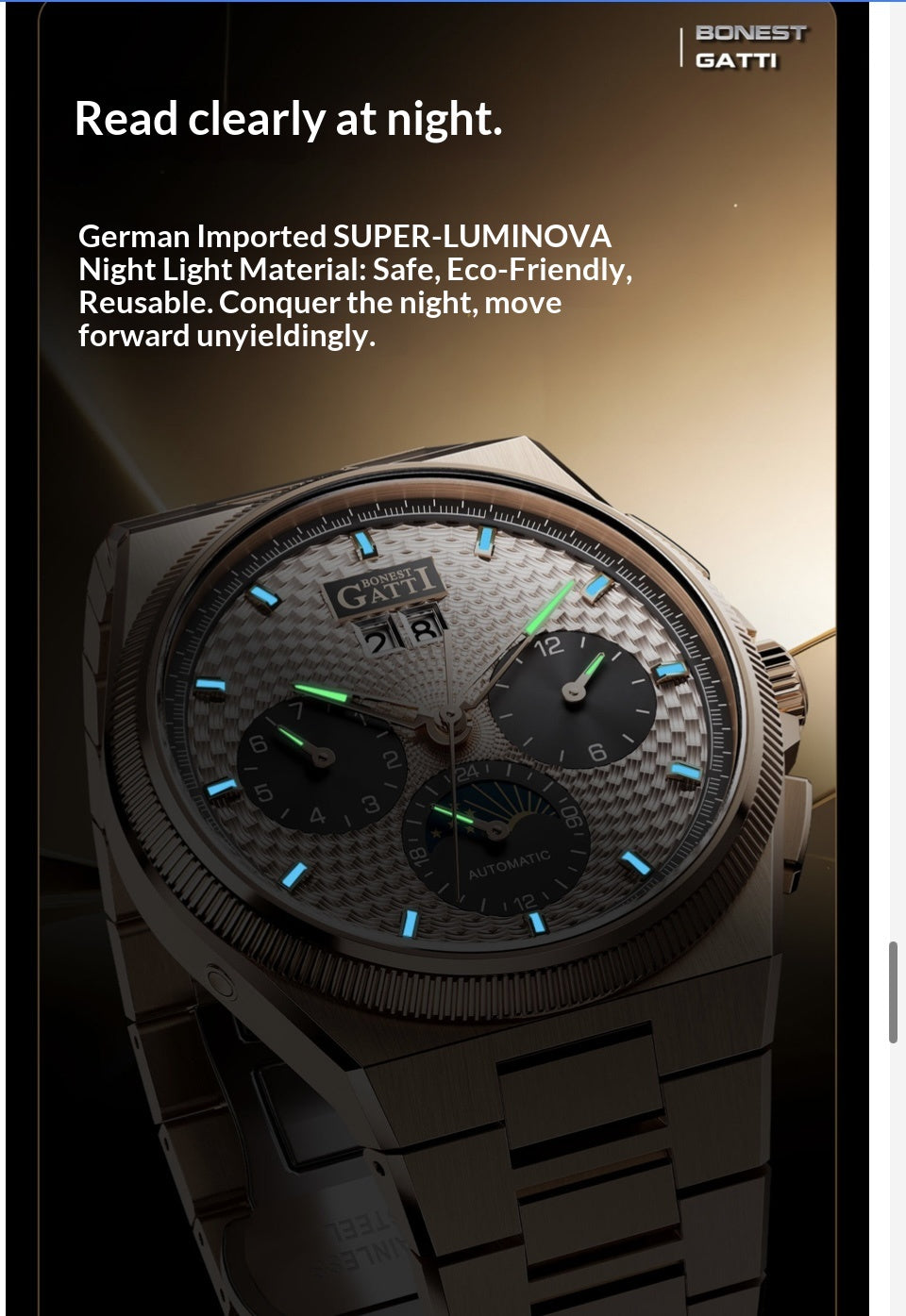 New pubilshed BONEST GATTI watch for man with Luxury gift Box