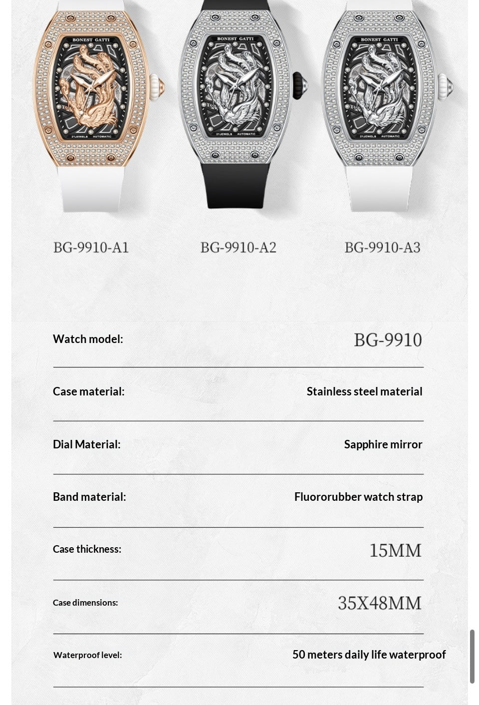 New Pubilshed Design Bonest Gatti Brand fashion watch for Lady